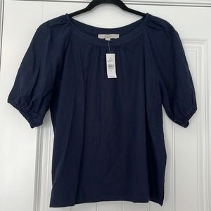 New! LOFT navy blue summer peasant top